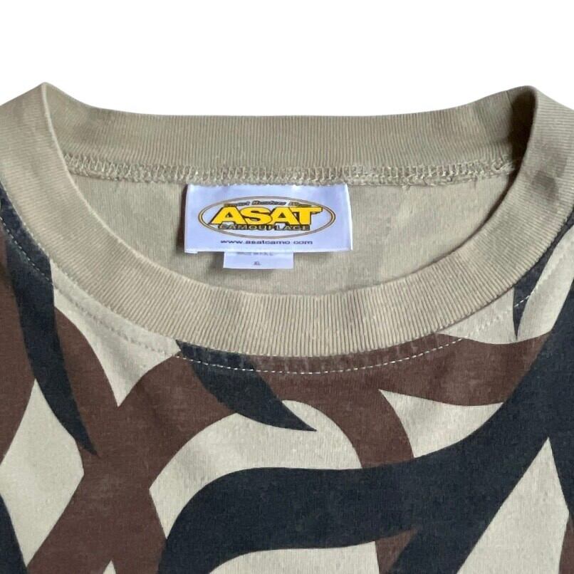 XL：00s Asat Camo アサット カモ トライバルカモ 長袖 Tシャツ ロンT