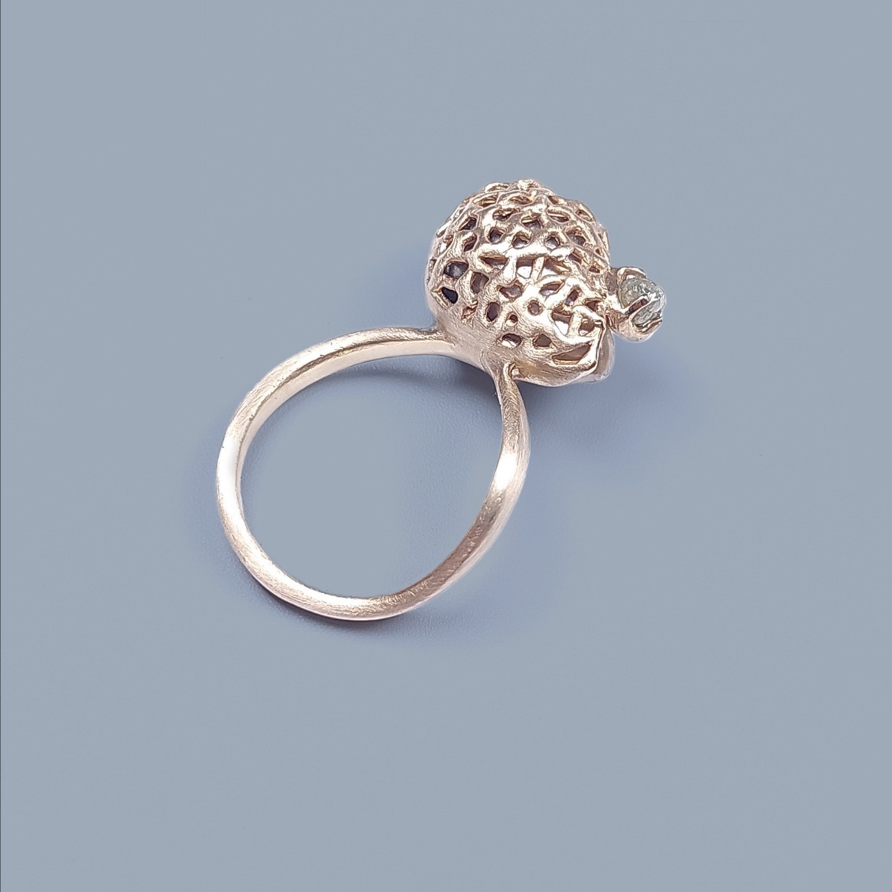 K10 South Sea baroque Pearl Rough Diamond Ring