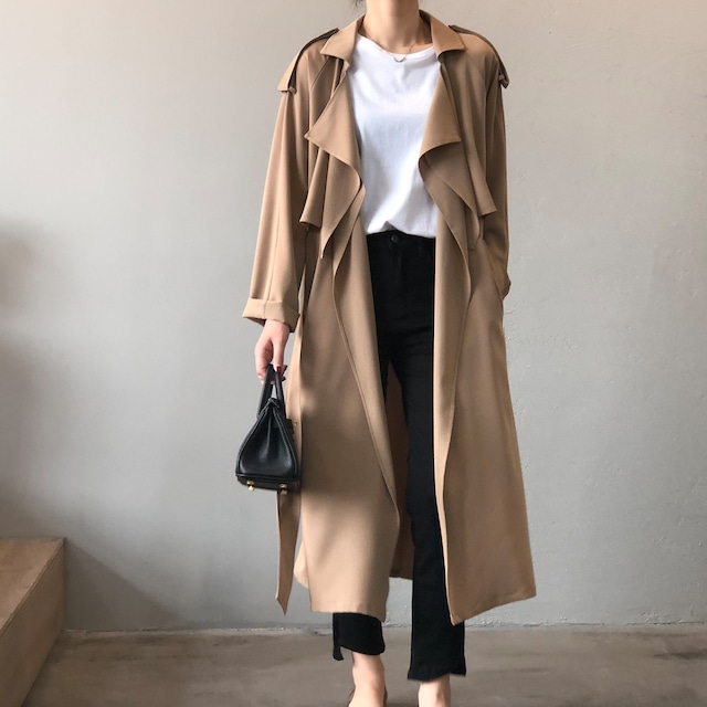 Buttonless trench coat　41091