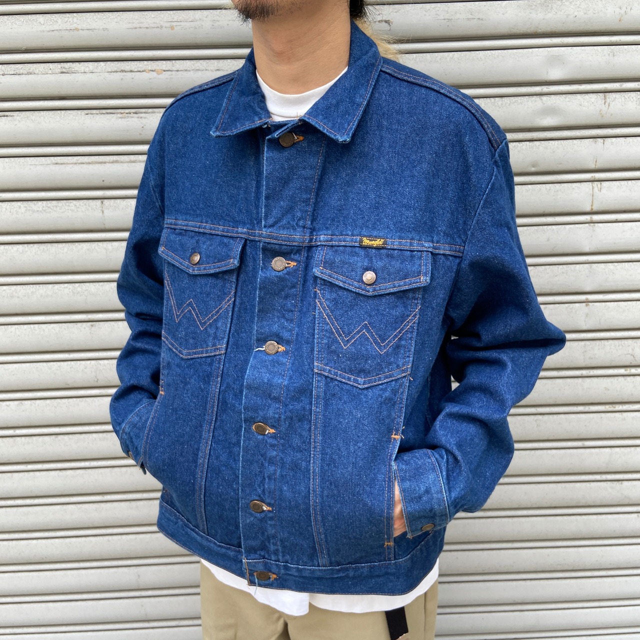 90s Wrangler USA製デニムジャケッ4つポケ　L 74145PW