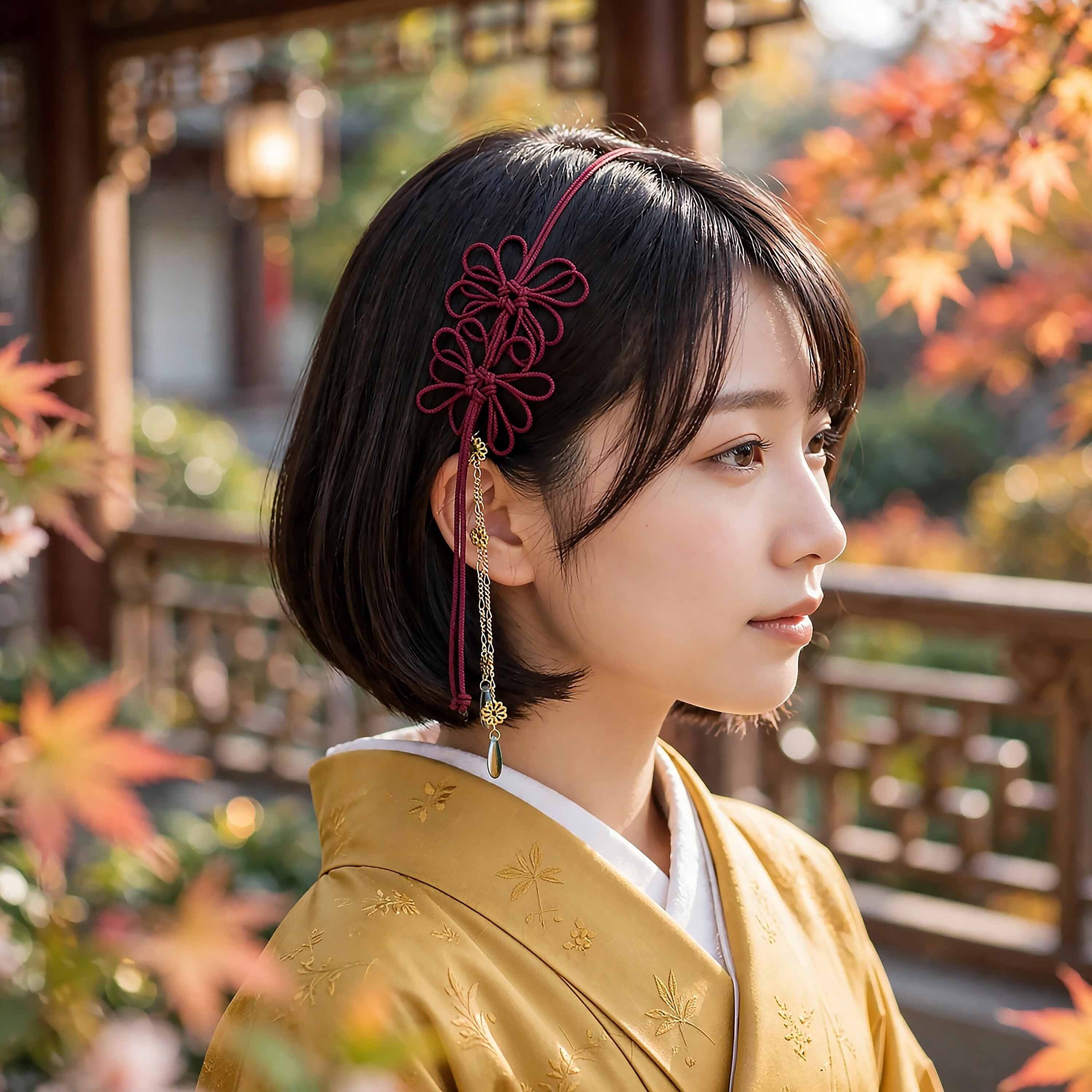 飾り結びカチューム「きみをいろどる」【軽量・簡単】浴衣や着物、日常使いにも。