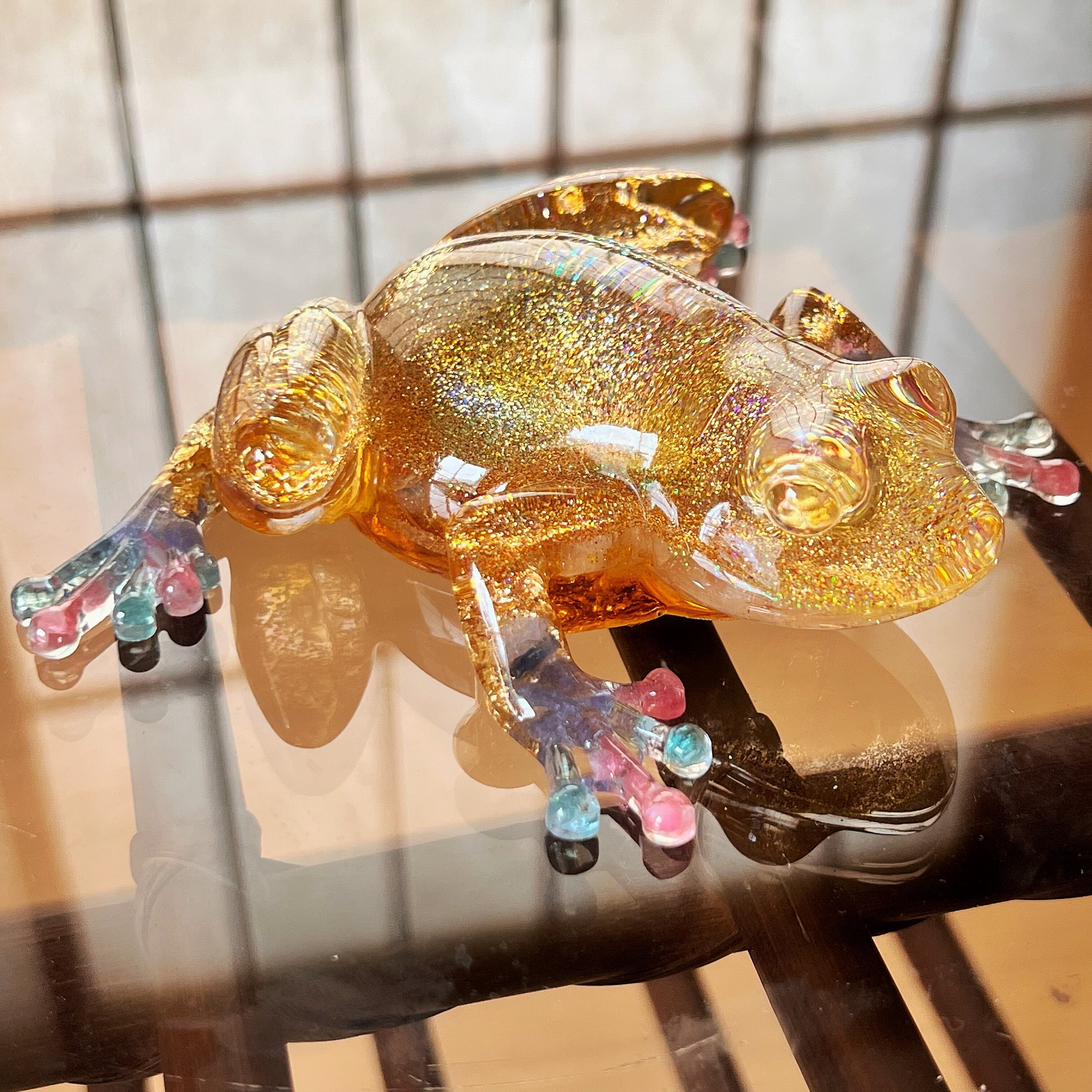 かえるオルゴナイト BIGサイズ シトリン 金運UP 商売繁盛