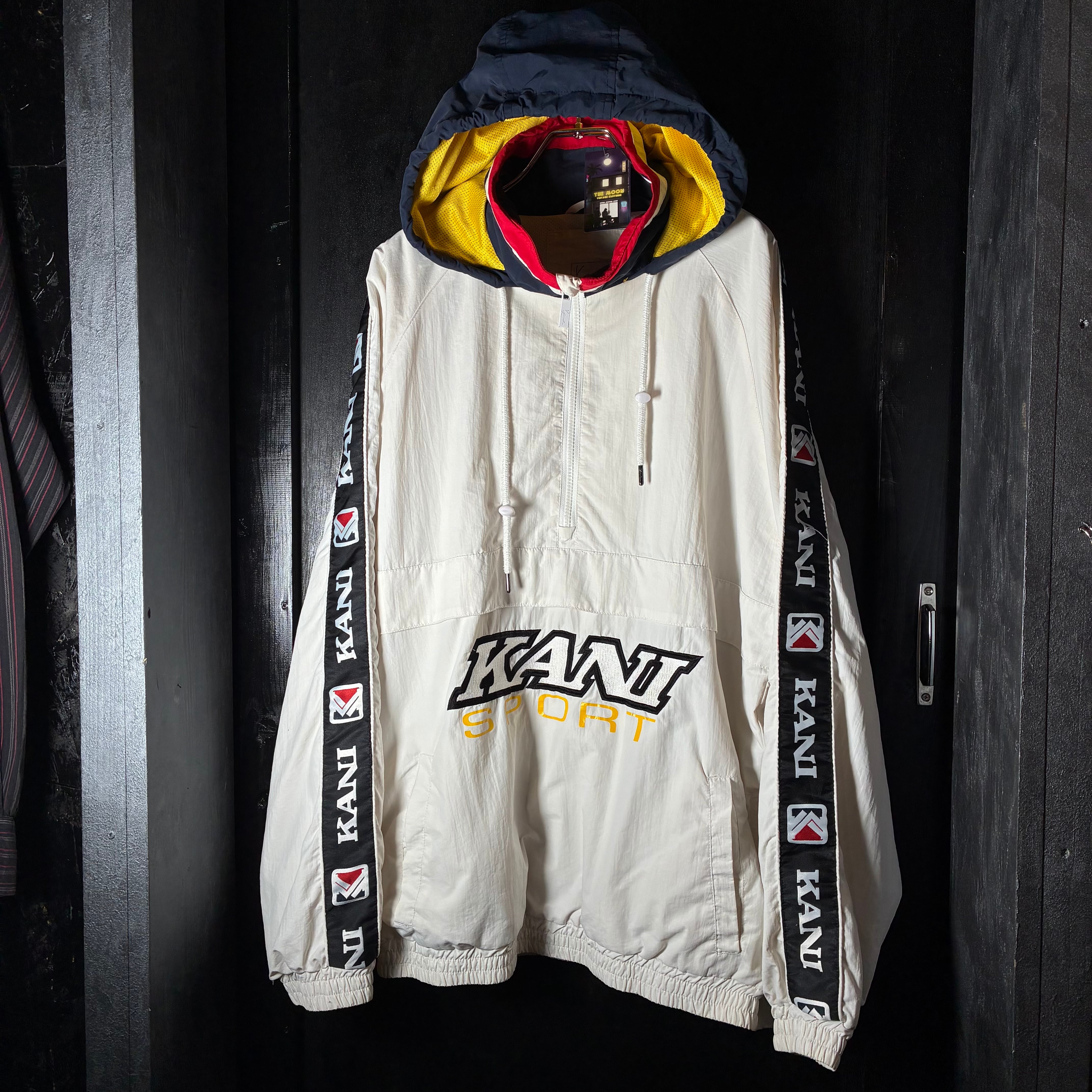 KARL KANI SPORT ナイロンアノラックパーカー 白 プルオーバー カール
