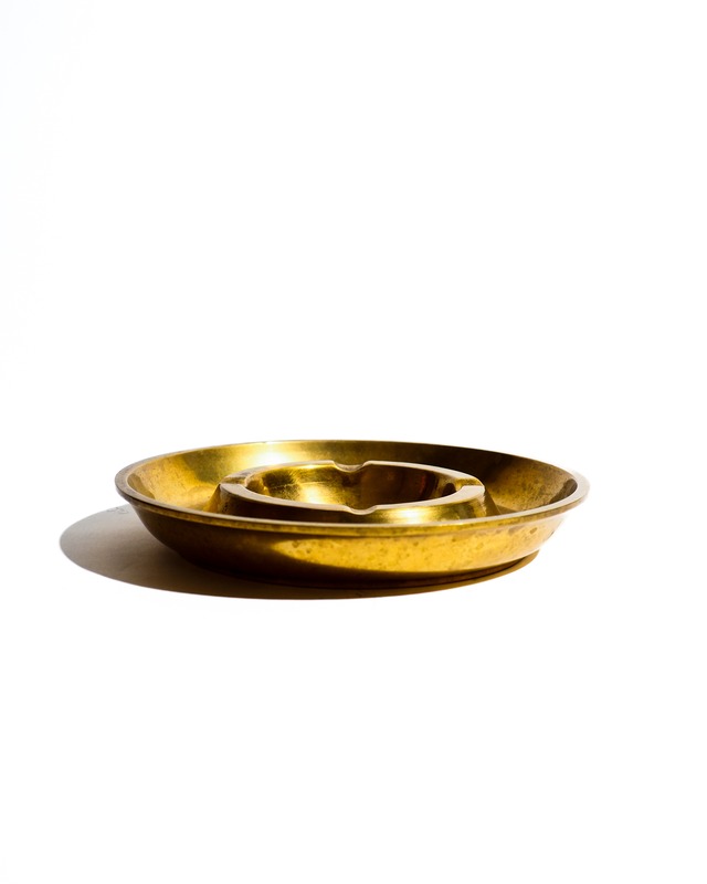 70s Italian-made double-walled brass ashtray