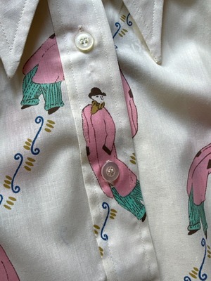 1970s Women’s Euro good pink pattern shirt