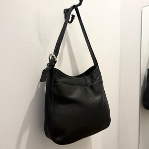 "MADE IN USA" OLD COACH LEATHER SHOULDER BAG BLACK