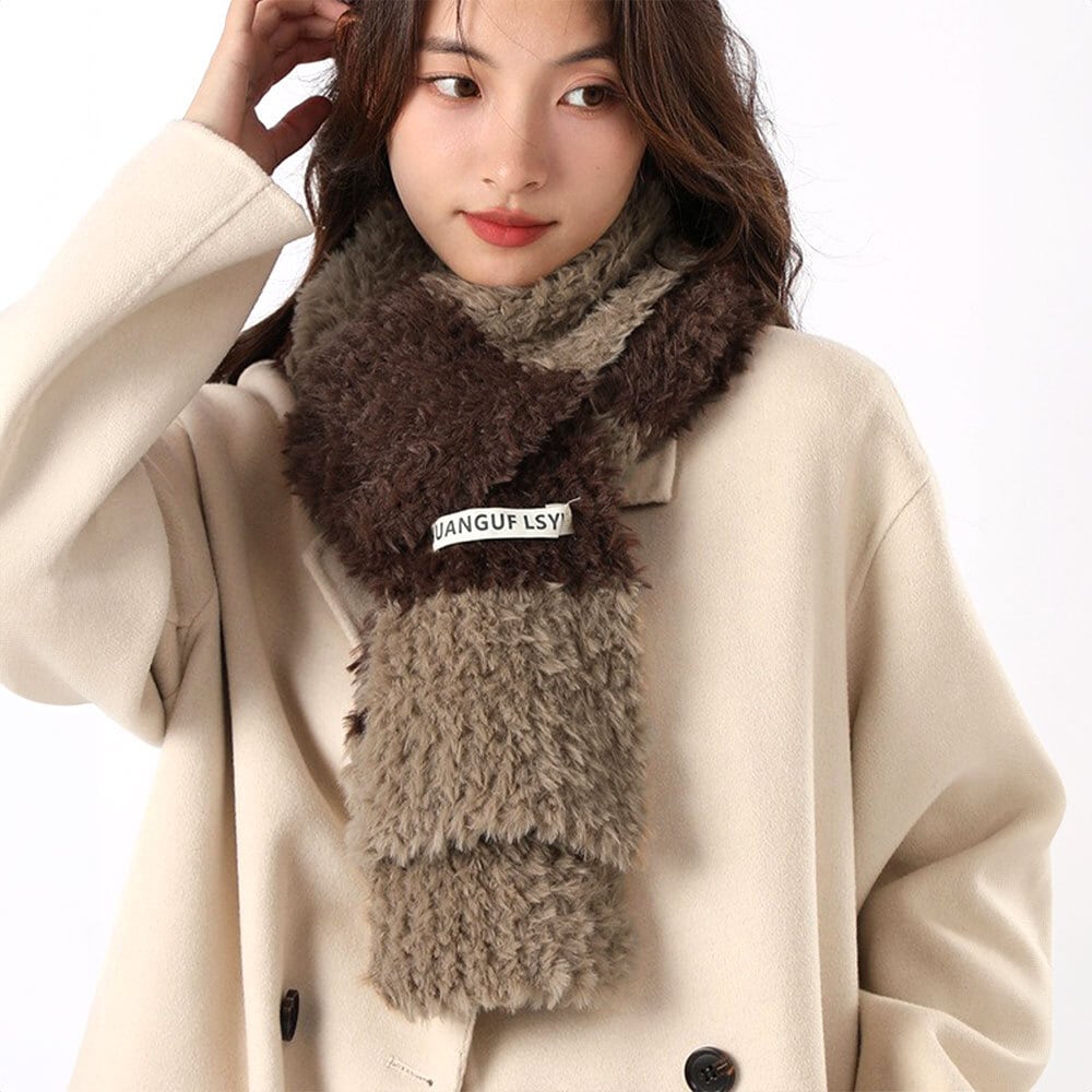 楽天市場】マフラー レディース 暖かい ミニマフラー 差し込み式