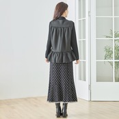 TRUBE フリルデザインペプラムベスト【M~L】ブラック