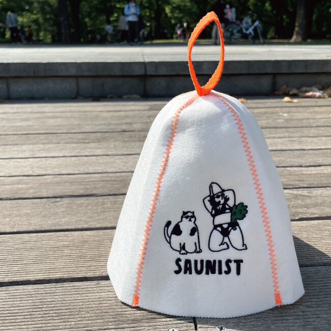 SAUNIST】臭わない☆猫好き必見☆サウナハット cat 洗える サウナ