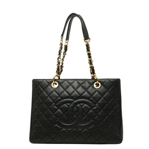 シャネル ココマーク マトラッセ GST チェーン トートバッグ ショルダーバッグ ブラック キャビアスキン レディース CHANEL 【中古】