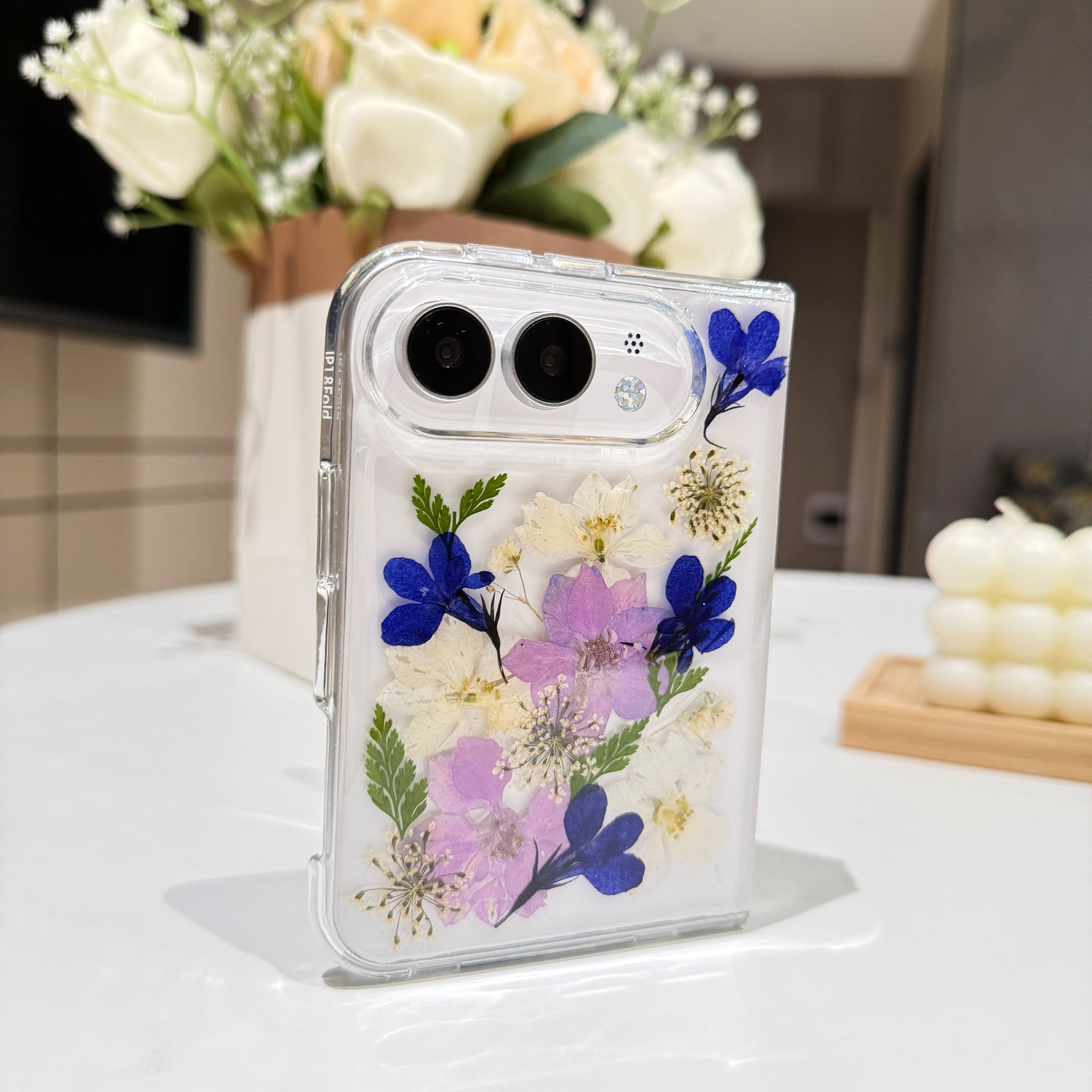 小さな花庭 iPhone Duoケース クリア おしゃれ 押し花 ドライフラワー