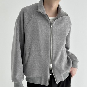 ダブルジップハイネックスウェットカーディガン　924