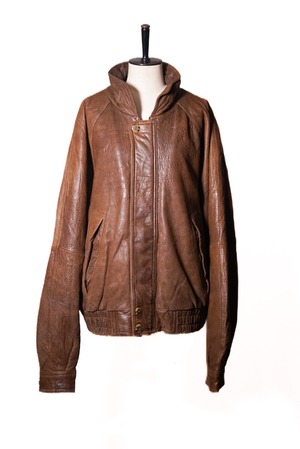 1980‘s pierre cardin fly front raglan sleeve leather jacket