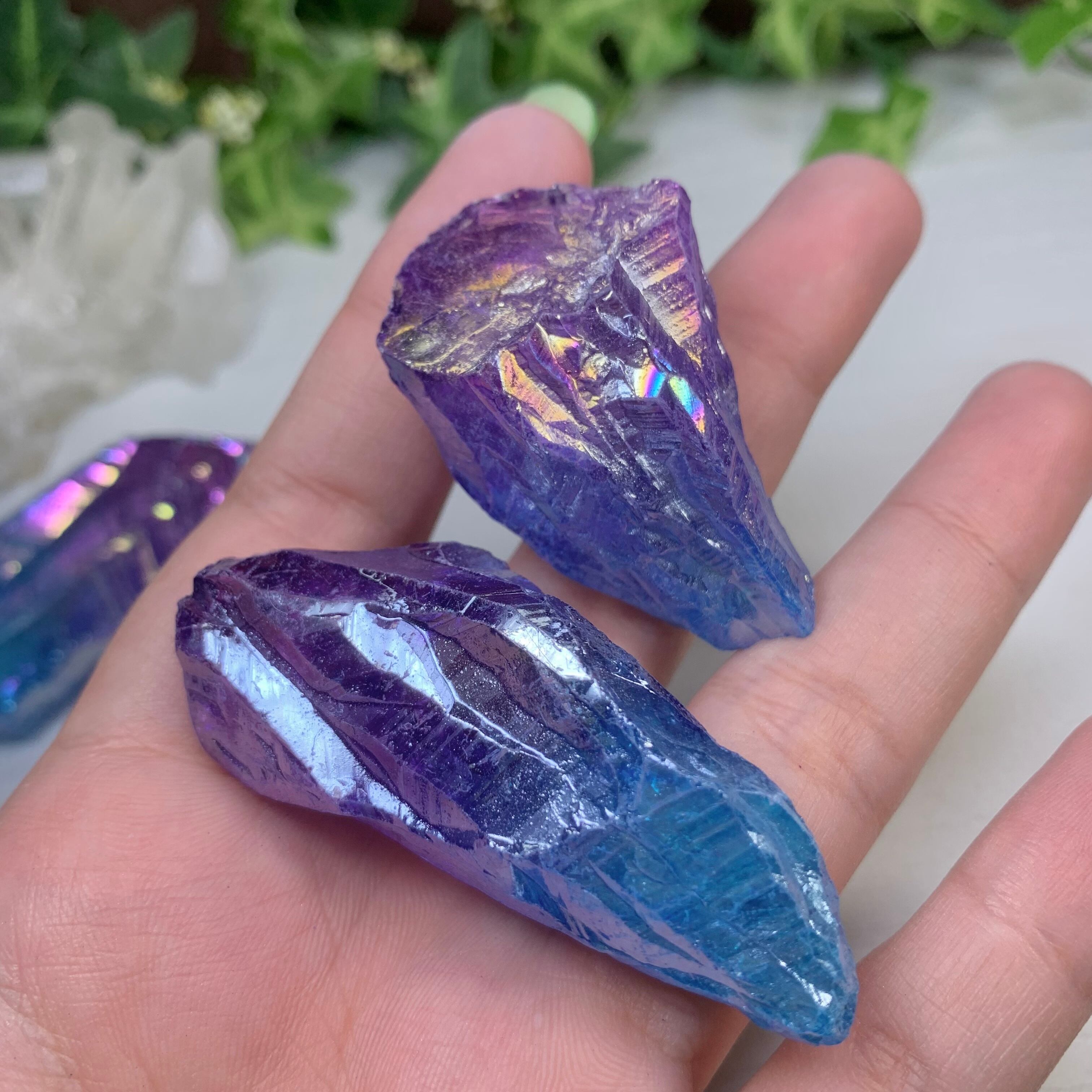 19.幻想的カラー☆ラフカット☆オーラクォーツ(100g) | Naturaltreasure