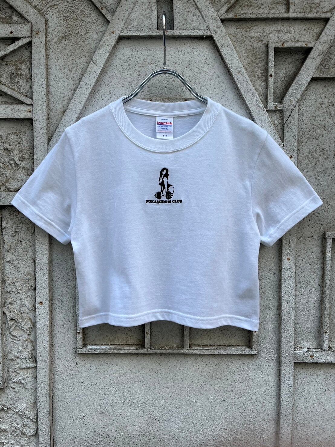 "FUKAMIDORI CLUB" LADY embroidery Chibi TEE / WHITE