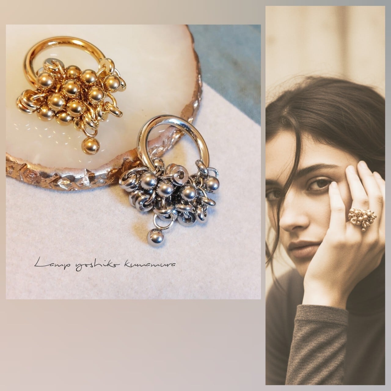 13号 プルつぶリング ステンレス ボール ボリューム ゴールド or