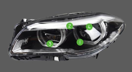 BMW 5シリーズ F10 F11 グレードアップヘッドライト 左右セット 前期用