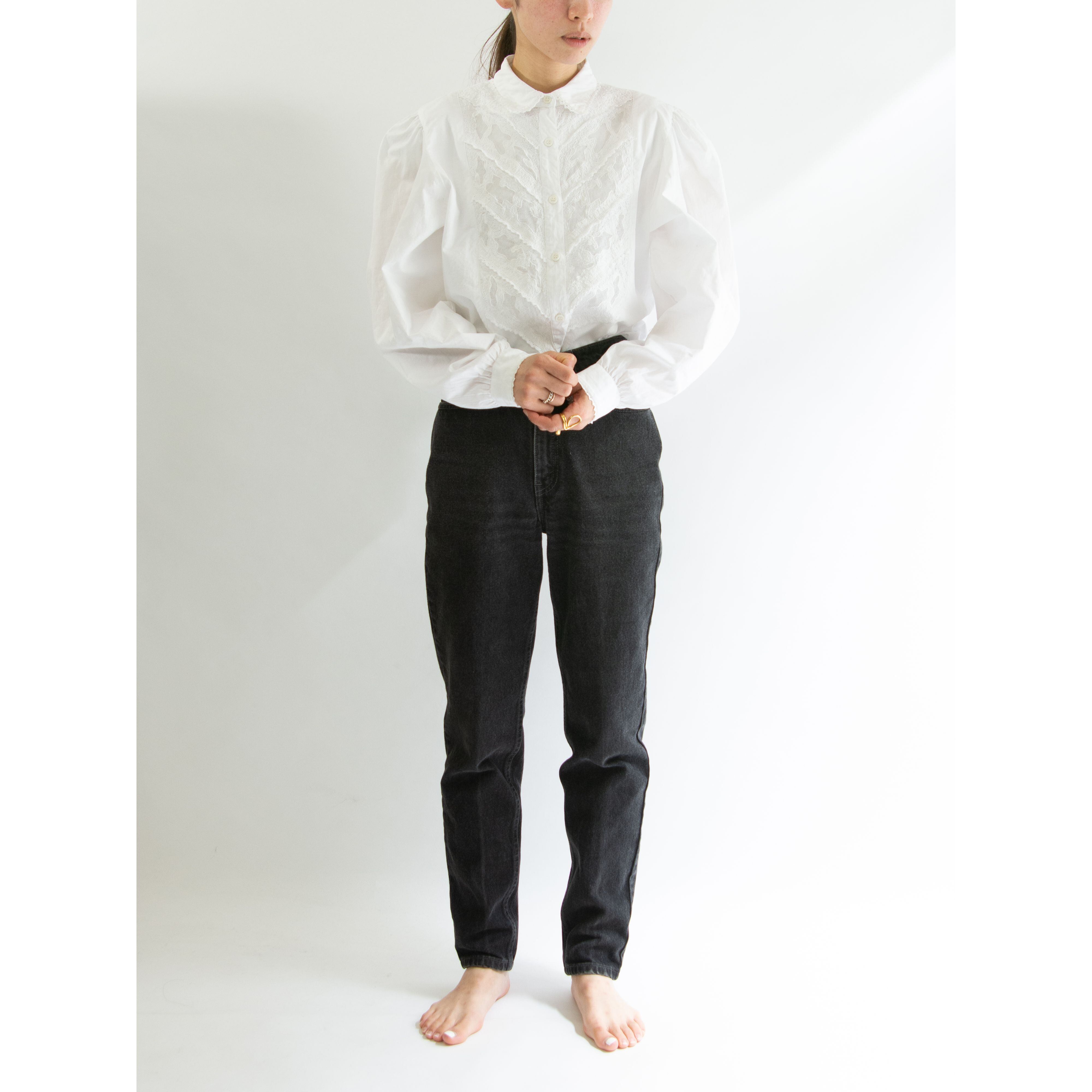 【Unknown brand】"REINE BAUMWOLLE" cotton lace blouse(コットンレースブラウス)1d