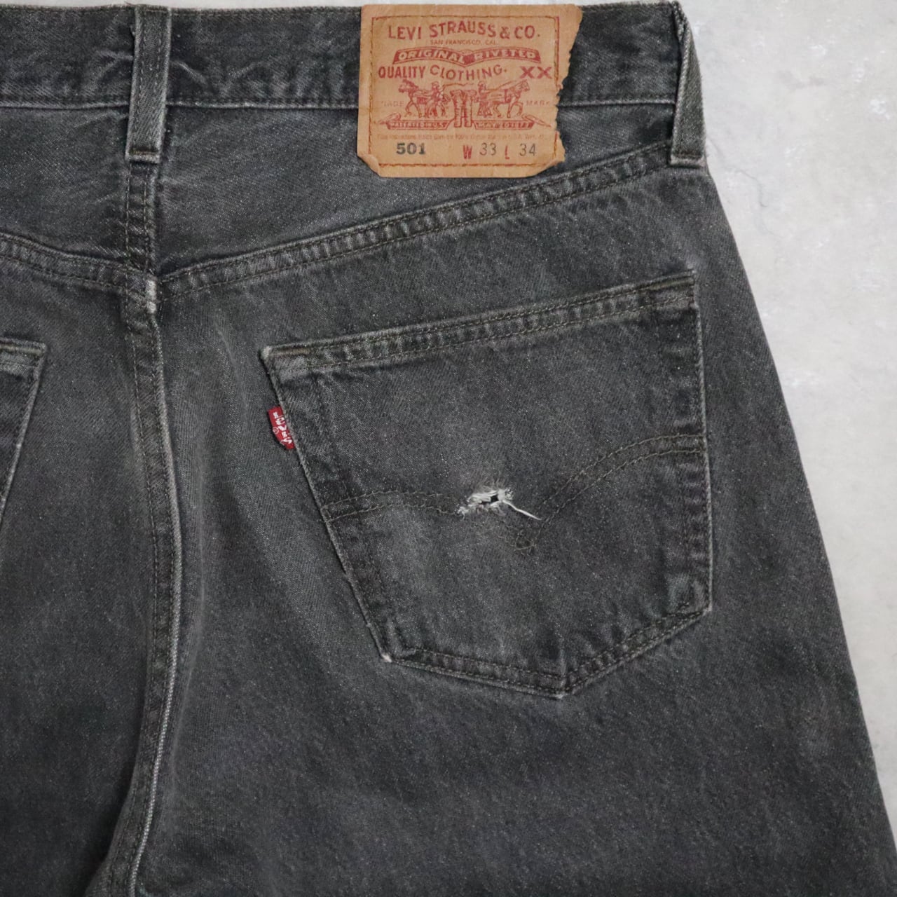 90s Levi's 501 BLACK 米国製 リーバイス 先染め ブラック ④