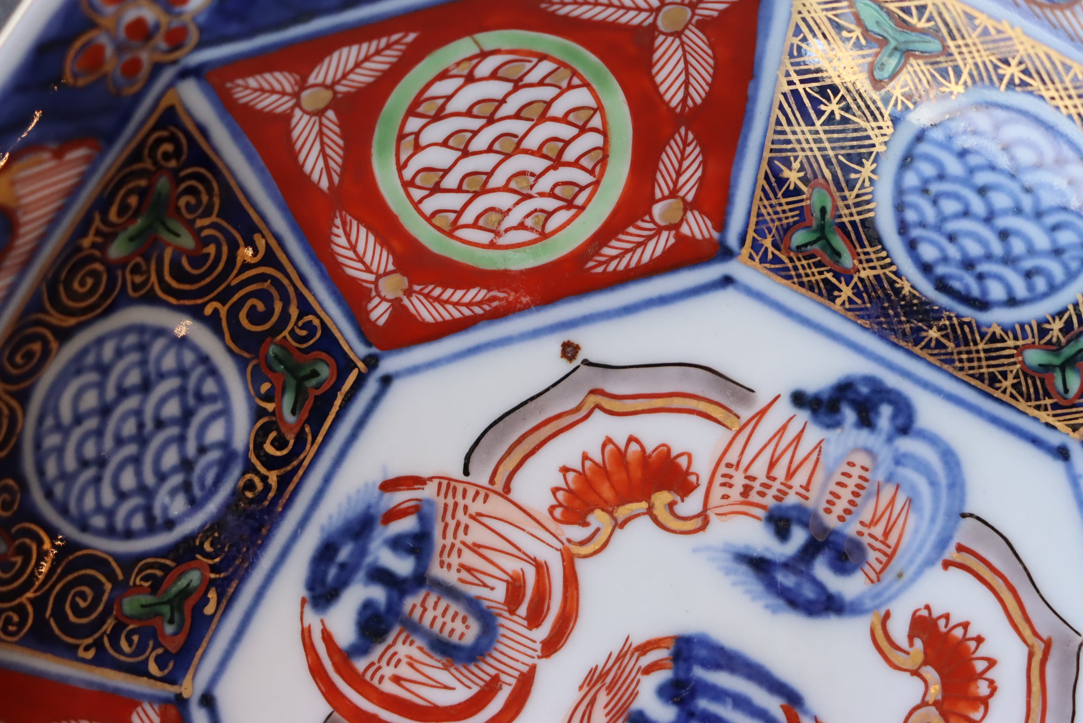 大聖寺伊万里 色絵 鳳凰文 八角形 平向付/Daisho-ji Imari octagonal