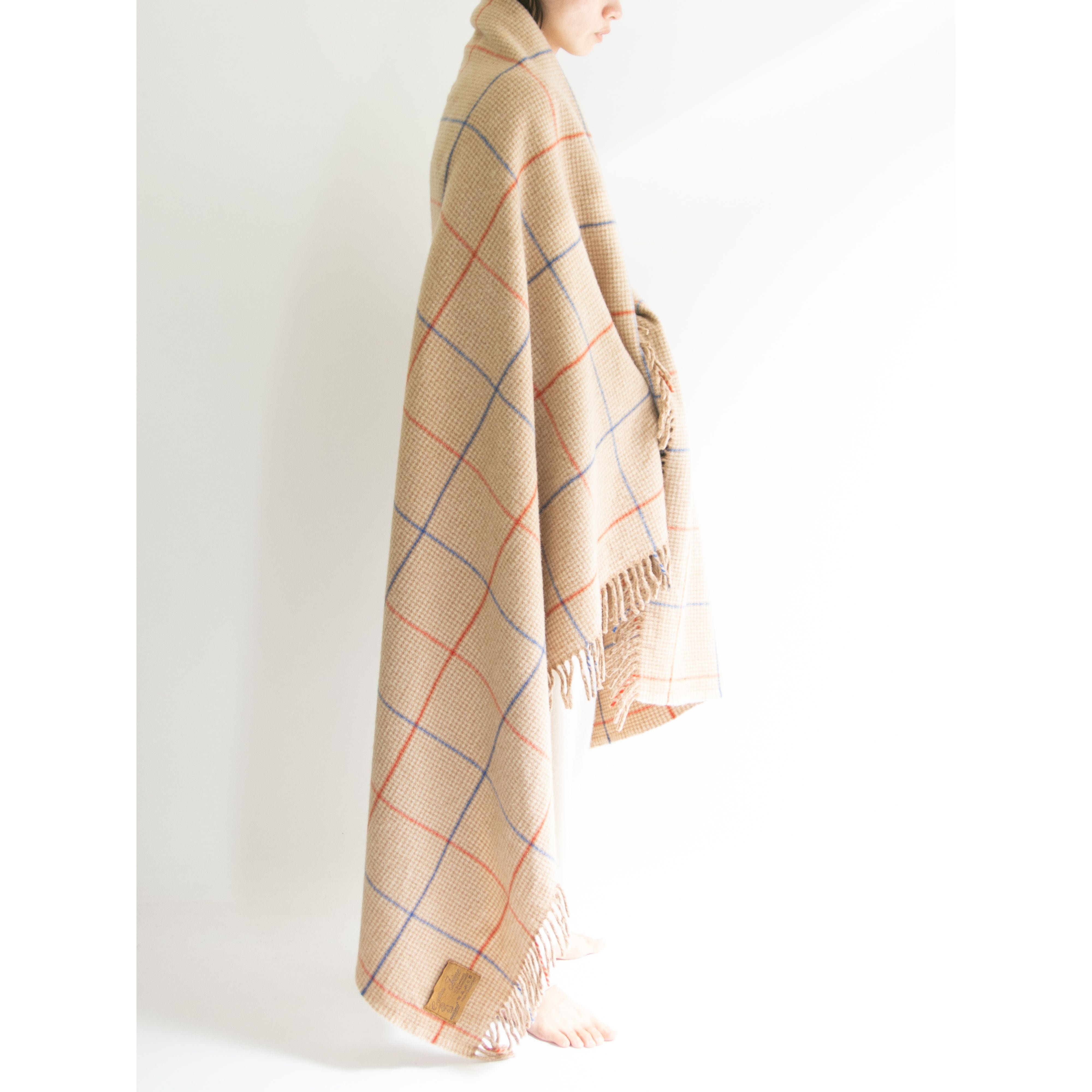 【eskimo of Switzerland】Made in Switzerland Merinowool-Cashmere Check Blanket（スイス製 メリノウールカシミヤ チェックブランケット）