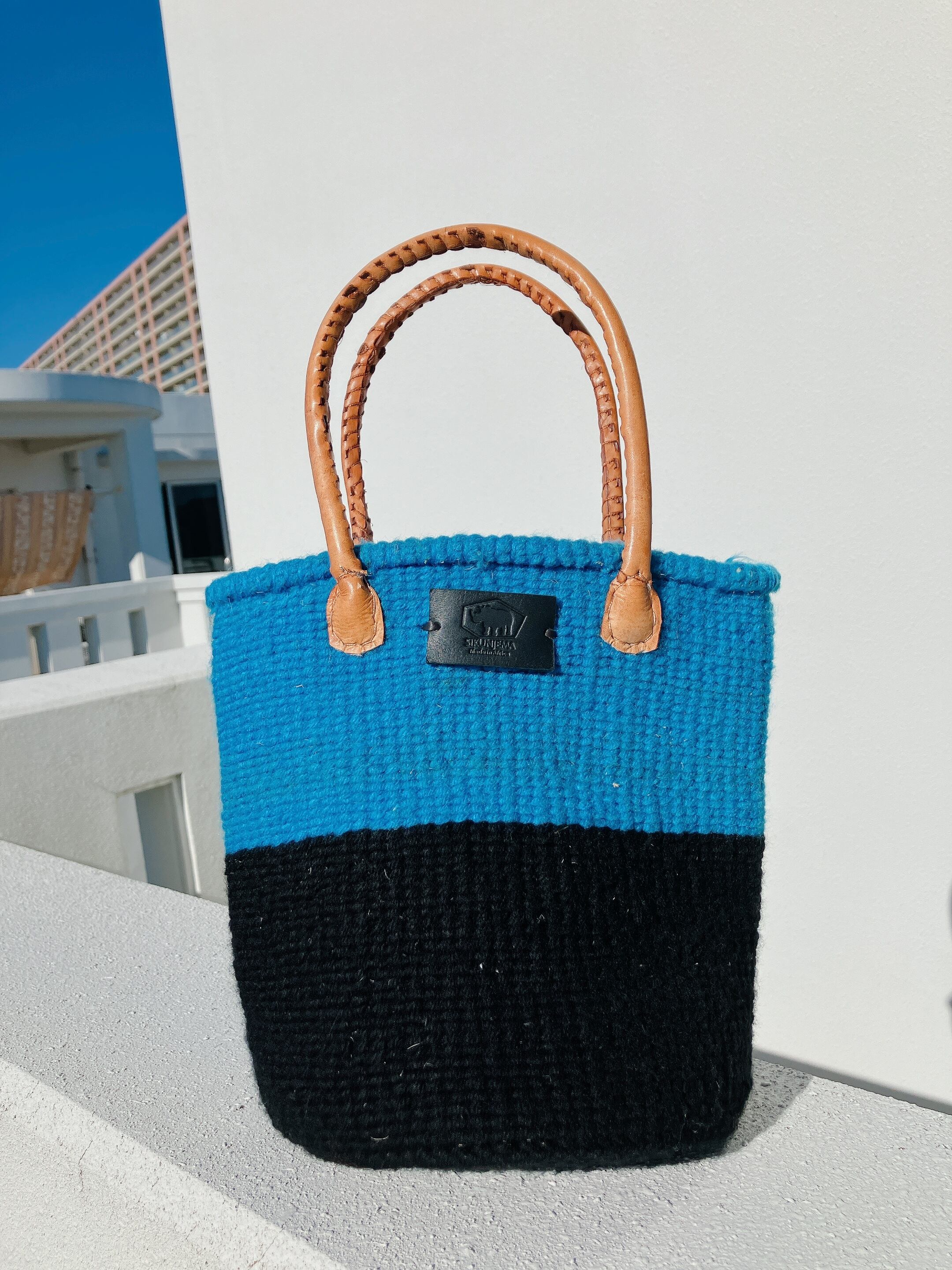 wool bag S =black blue 黒タグ=