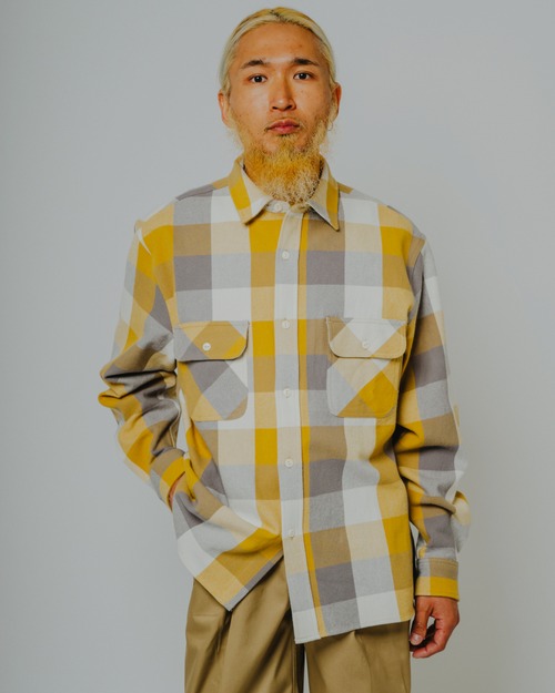 Heavy Flannel L/S Shirt｜YEL×GRY×WHT