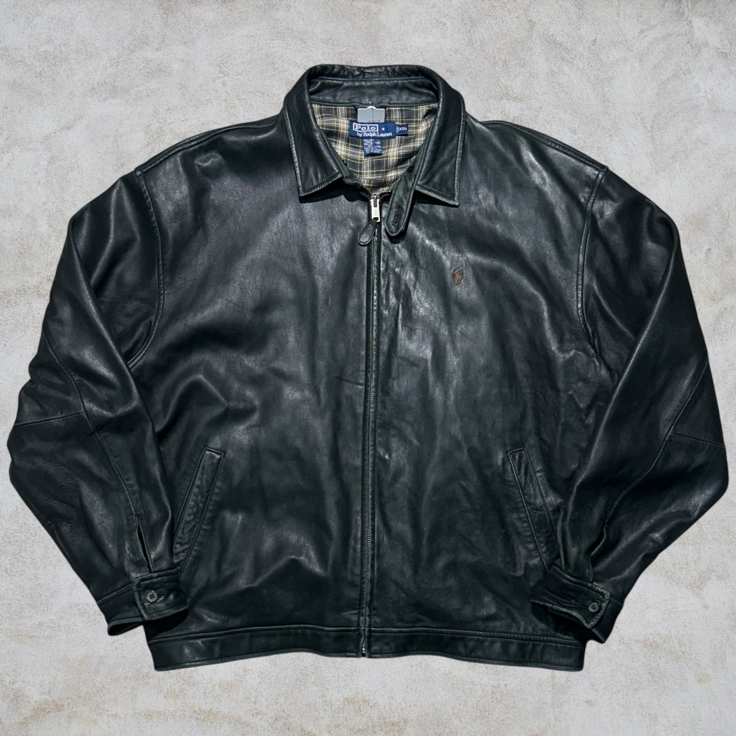 【極美品】RALPH LAUREN 本革 ステッチデザイン レザージャケット 極美品】RALPH LAUREN 本革 ステッチデザイン レザージャケット