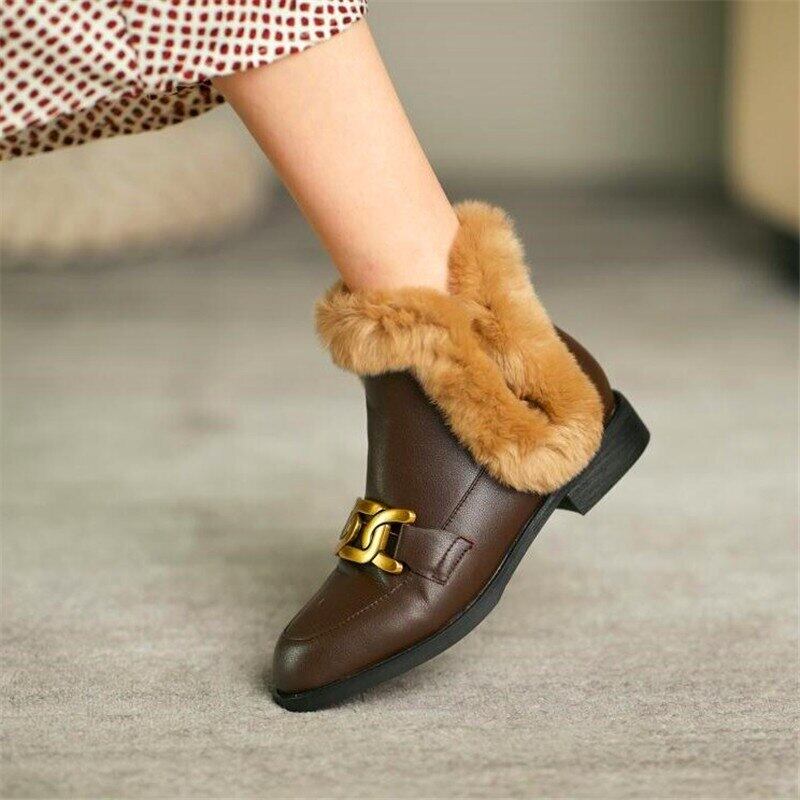 【新作】【送料無料】 レディースハイヒールブーツファーラウンドヘッドハイヒールブーツパーソナリティメタルデコラティブブーツウィンターブーツ 靴 シューズ 冬物 10b321059740737