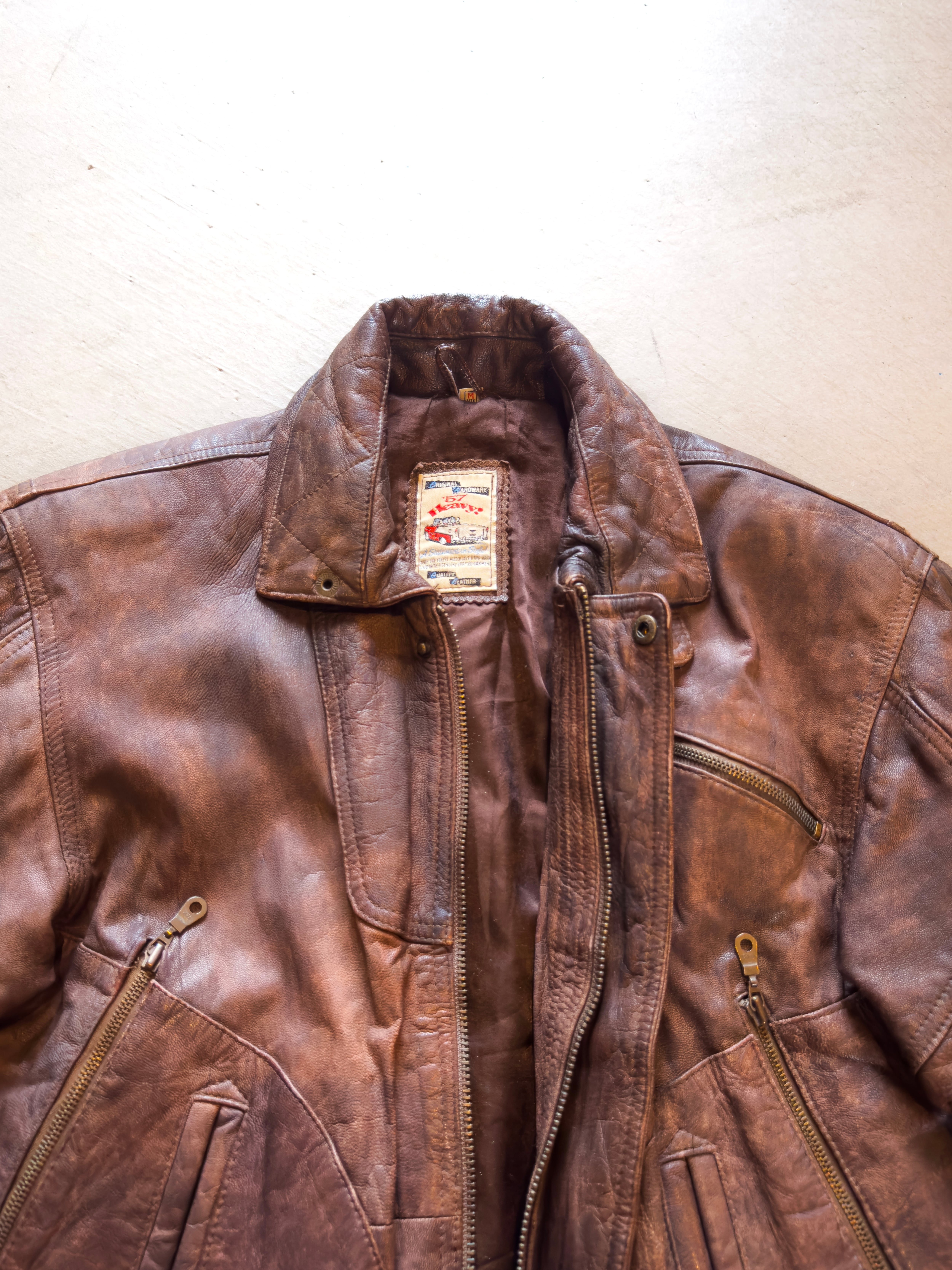 80s Leather Flight Jacket Made in Germany | Andy clothing supply