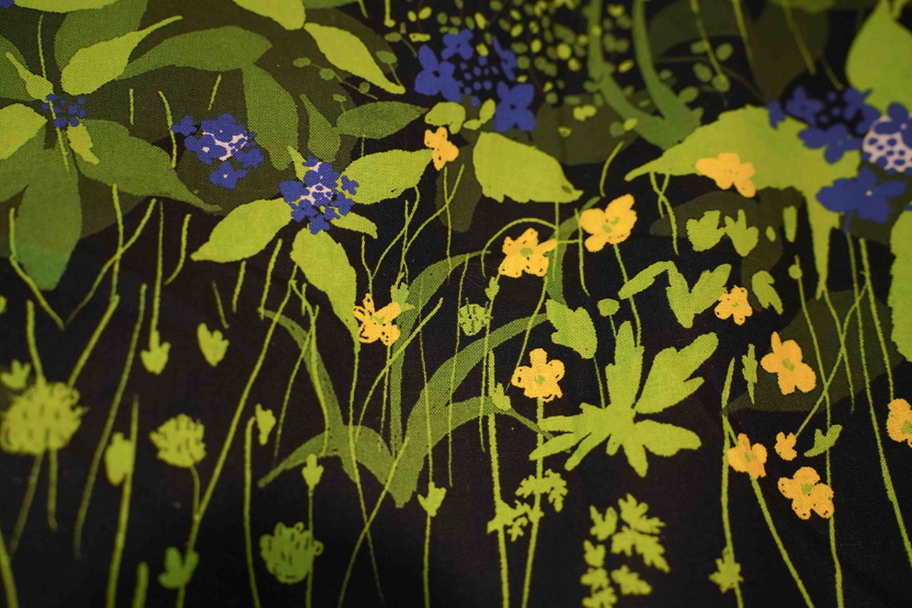 【生地_リネン】_ あじさいの庭_黒・画像3