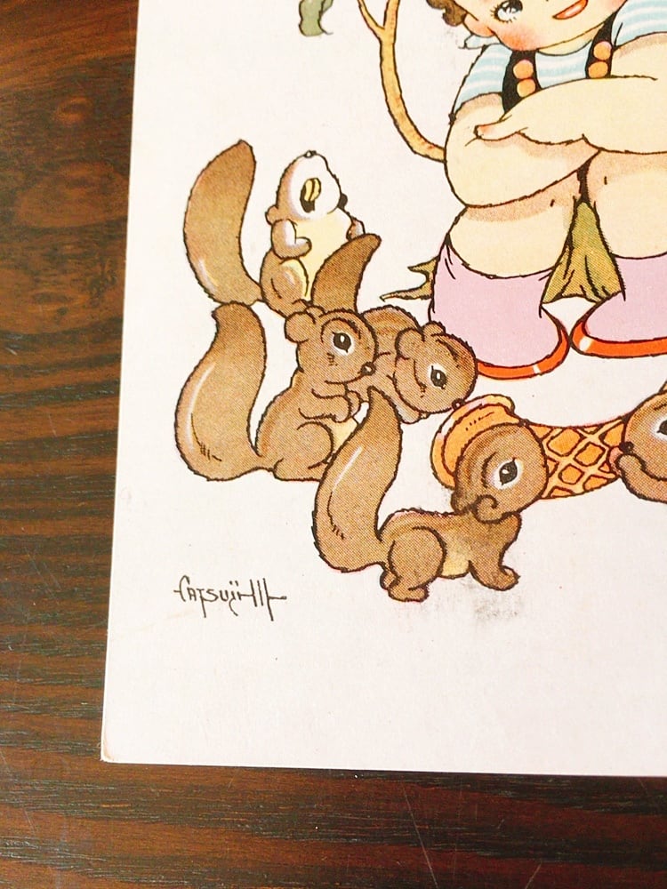くるくるクルミちゃん 大きめイラスト 絵葉書 昭和レトロ | レトロ雑貨
