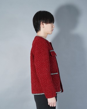 【ALUDE SELECT】braided trim tweed jacket