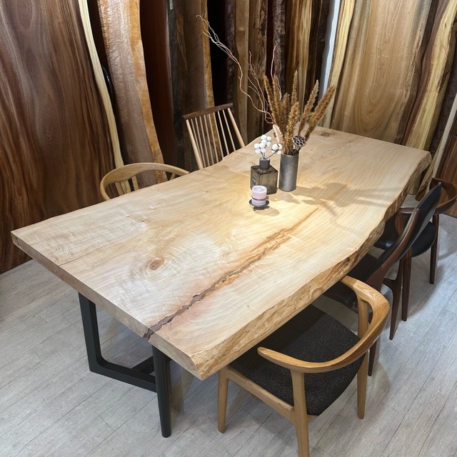 メープル_2100×1000-970-1070×70_横浜OUTLET PLUS店_テーブル天板/一枚板 1248-1 t001