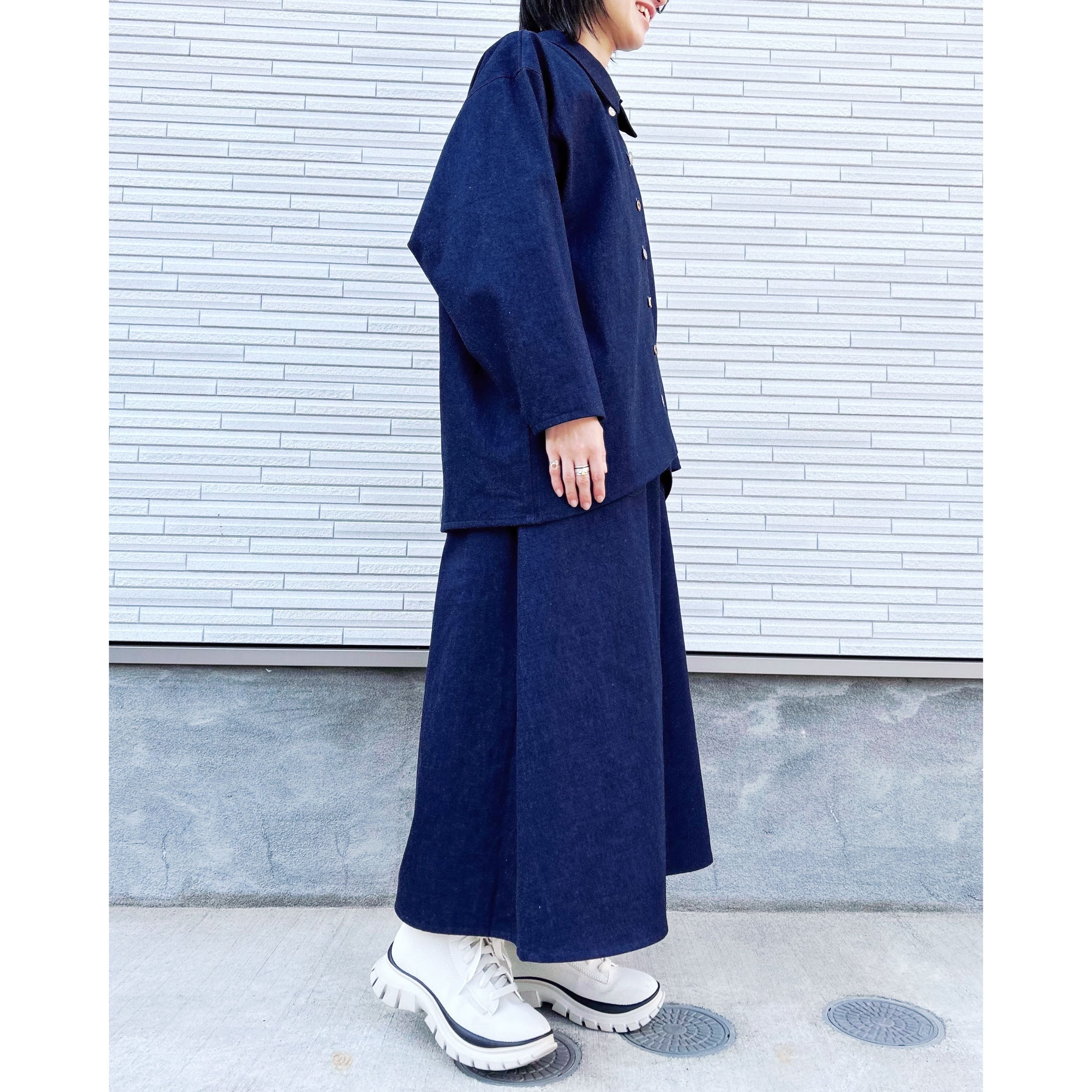 バーガンディ 台形スカート ポケット付き KOBE LETTUCE スカート ベルトつきアウトポケット台形チノ