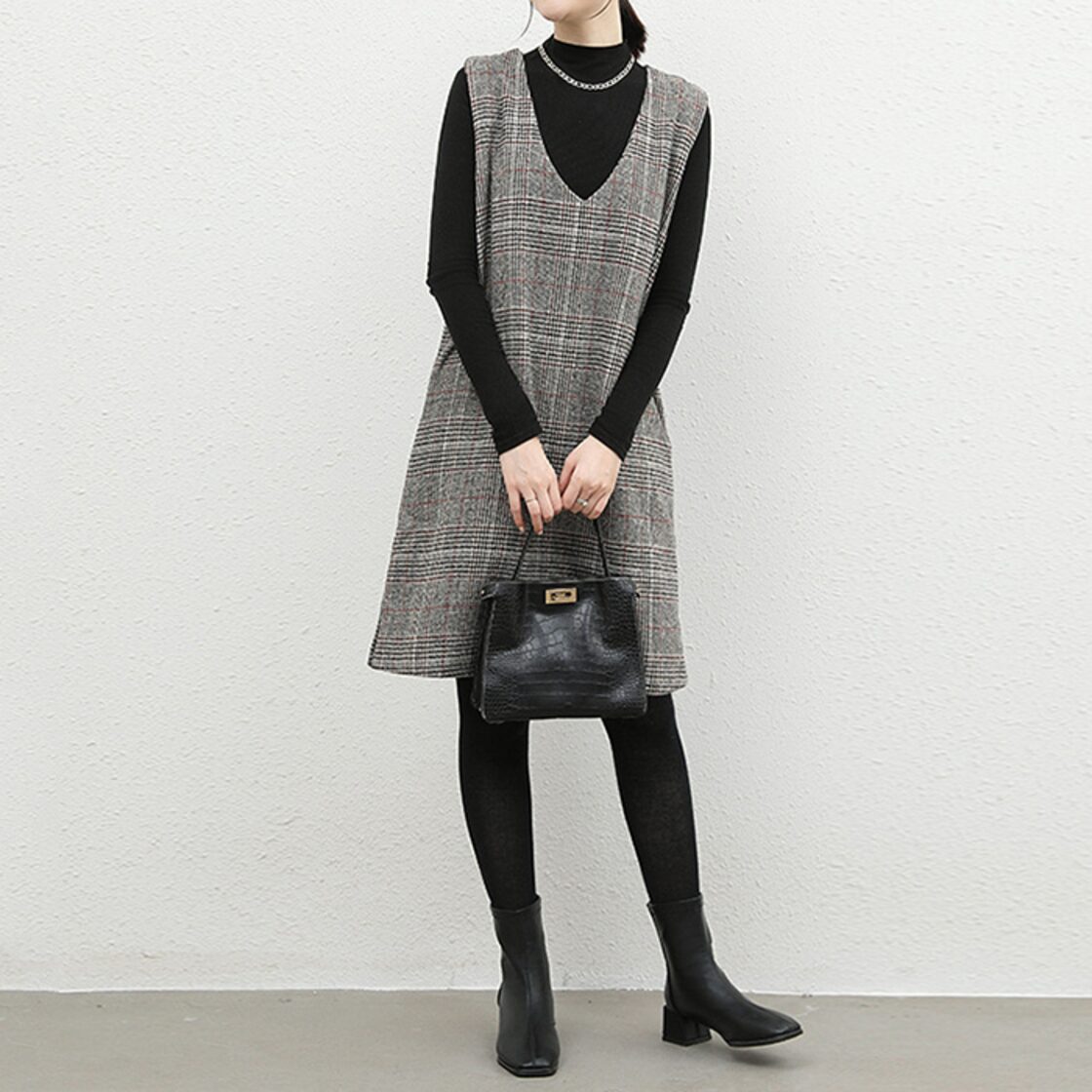 2024新作 ジャンパースカート 選べる丈感 ワンピース ロング  