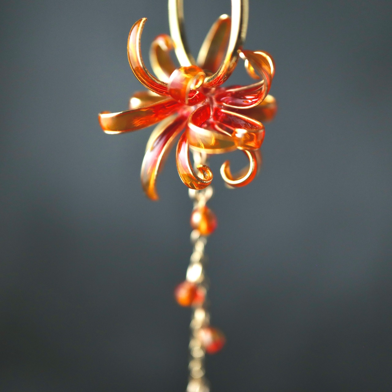 打ち上げ花火 －Spider lily－ | Japanese Fireworks & Red Spider Lily Earrings