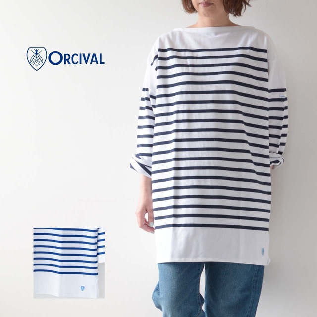 ORCIVAL [オーチバル・オーシバル] RUSSELL BORDER BOAT NECK L/S LONG [6101C] BIG ラッセルフレンチセーラーTシャツ UNISEX・カットソー・ビッグサイズ・ドロップショルダーTシャツ・ボーダーTシャツ・MEN'S/LADY'S [2022AW]