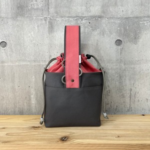 【紐なし】2025新作-＊ One Handle Para2WayBag ＊- <2WAY仕様> / アスファルトグレー×カラクレナイ