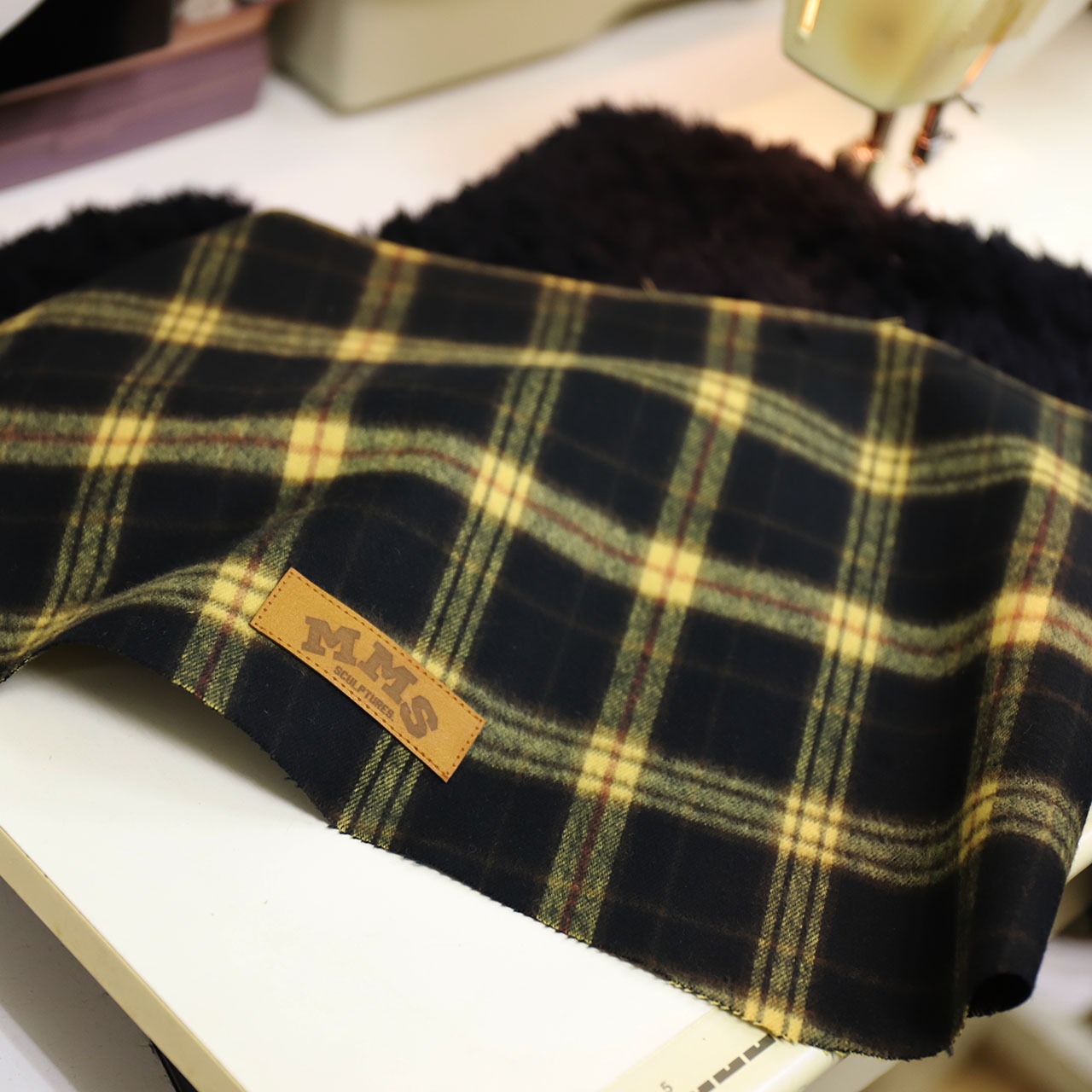 ROBIN NECK WARMER ウールジャカードBR&ブラウンファー