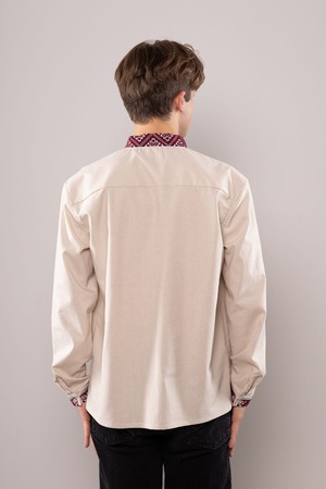 ウクライナ刺繍ヴィシヴァンカ　クロスステッチ手刺繍　Lサイズ　メンズ