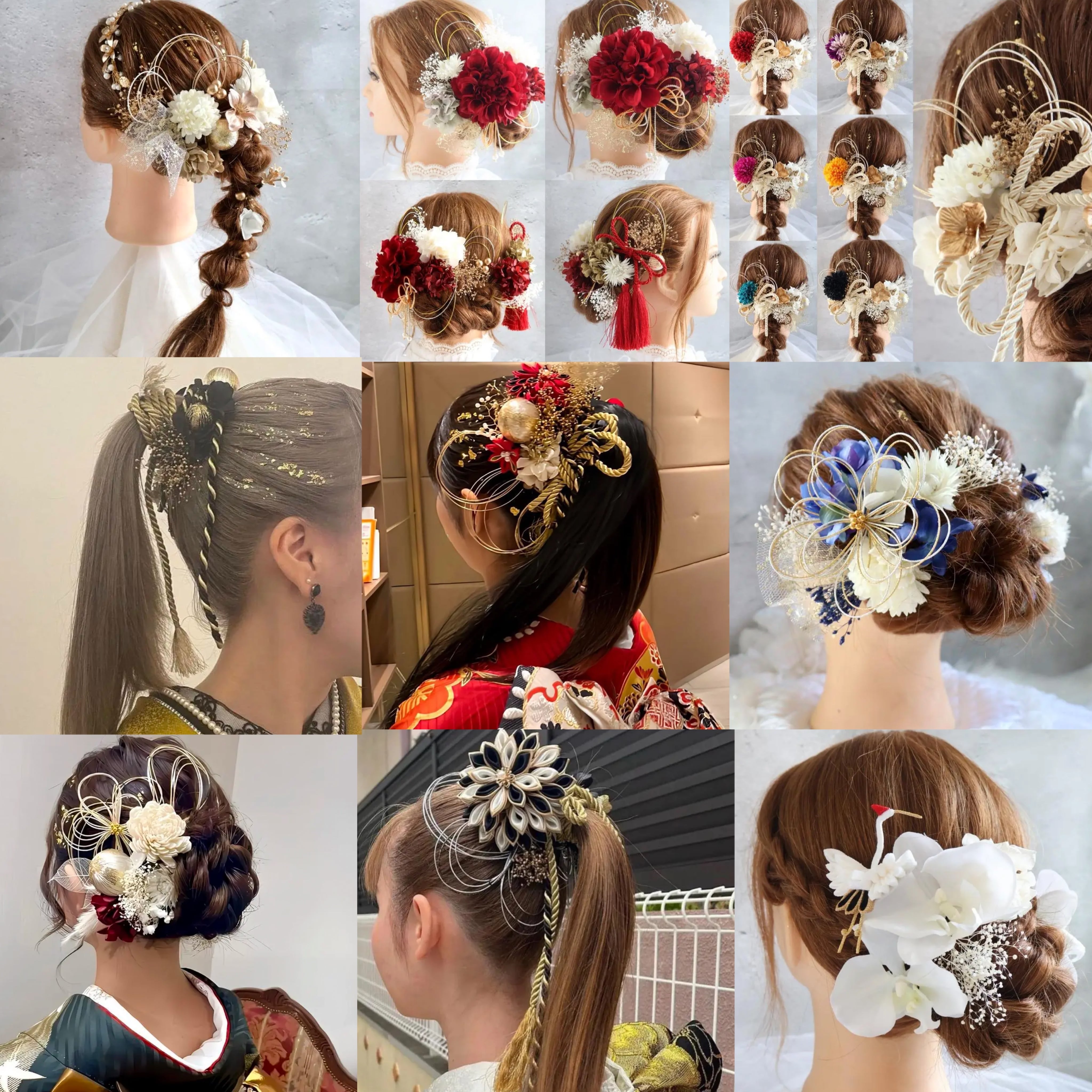 ゴールドカチューシャ＆髪飾りセット 成人式髪飾り 成人式髪飾り