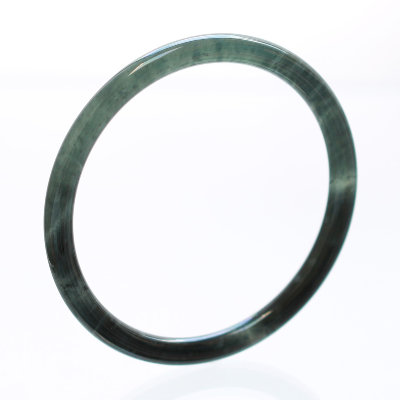 【内径 約60.1mm】princess/black 翡翠バングル A貨翡翠 jd_bg1326