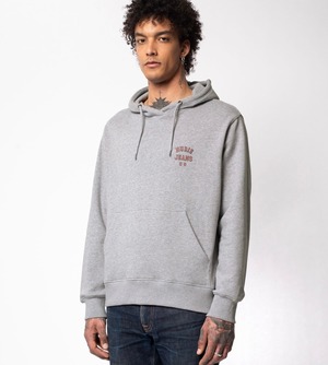 Nudie jeans ヌーディージーンズ  2021Fall Franke Logo Hoodie Greymelange パーカー