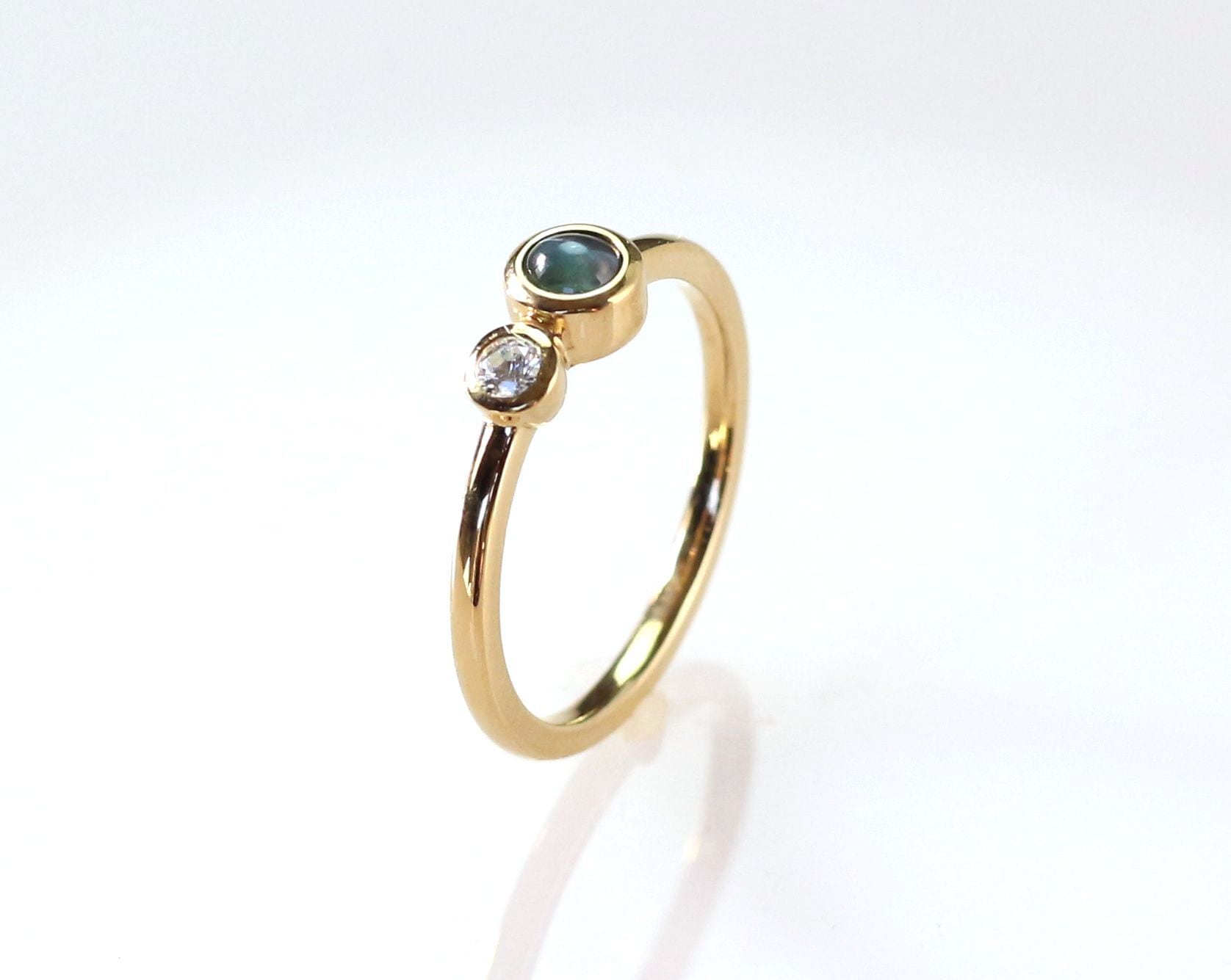 K18YG アレキサンドライトキャッツアイリング 0.24ct | Atelier Ozaki