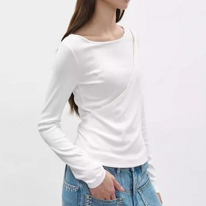 one-shoulder layered design pullover 14191
