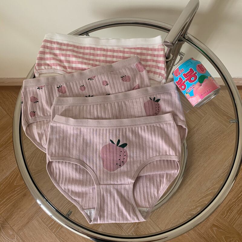 夏の新しい薄いブリーフ、ピンクのパンティー、イチゴ、キュートで甘いパンツ、通気性のあるセクシーなパンツ 1号婦人86671159002