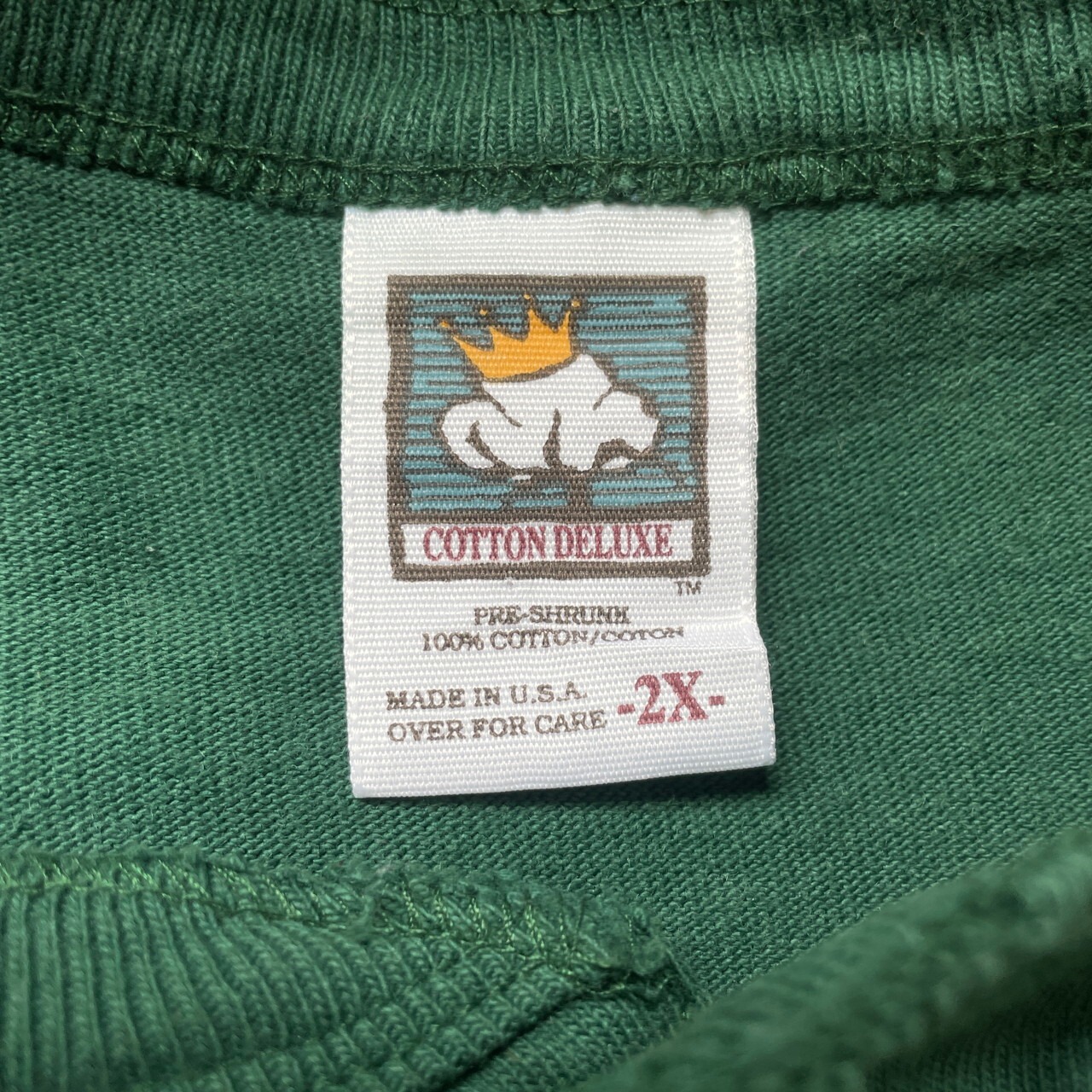 ビッグサイズ 90年代 USA製 COTTON DELUXE 企業ロゴ 刺繍 ヘンリー 