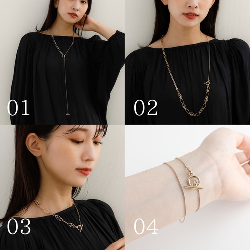 4way discrete chain necklace