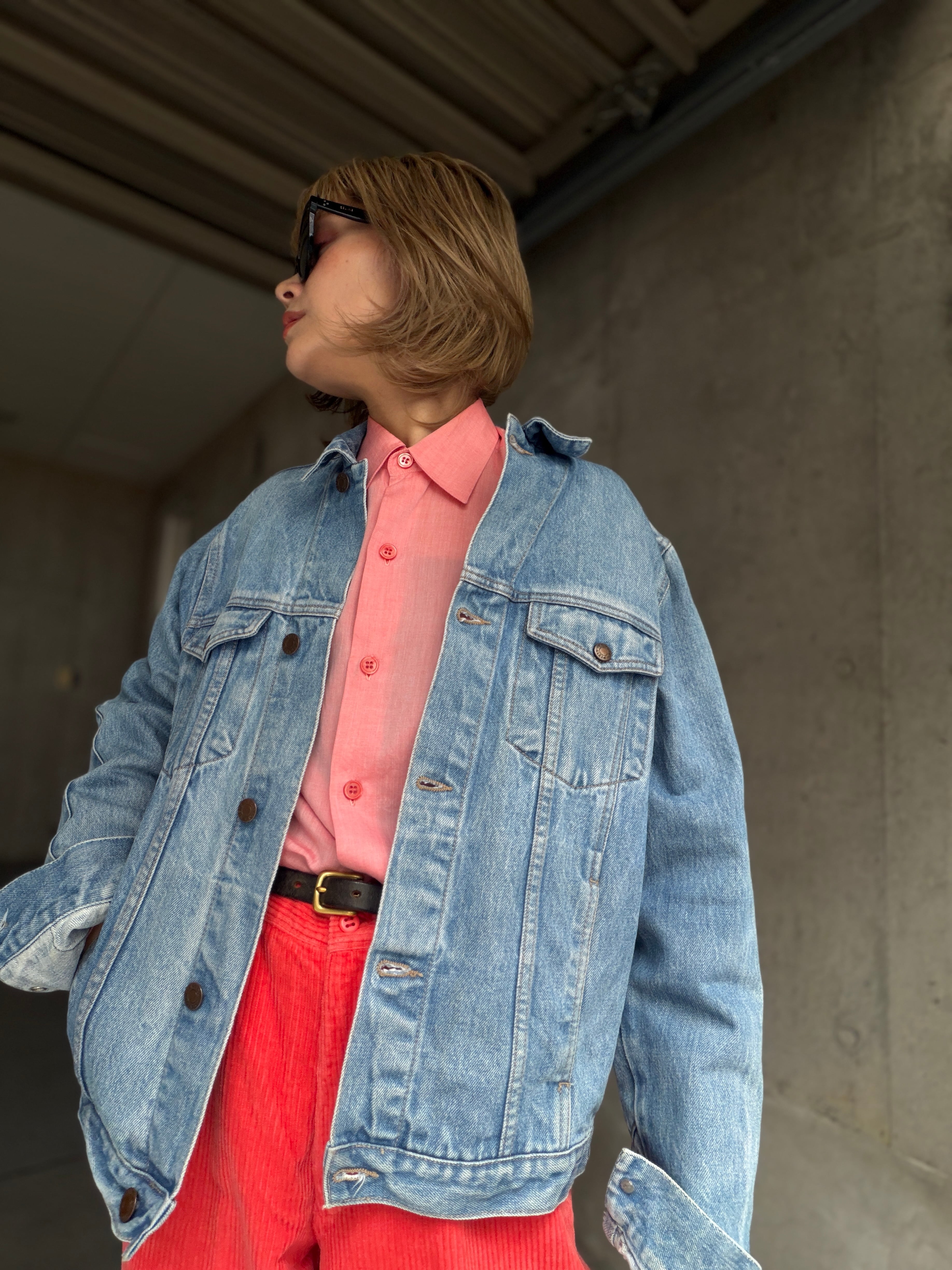 (OT1483)90's Calvin Klein light wash denim jacket